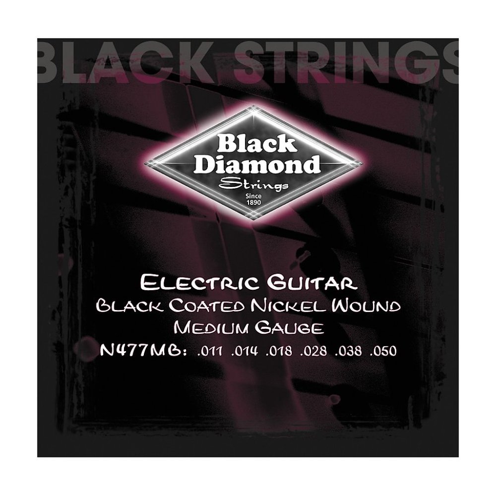 Black Diamond Medium Gauge Black Coated Nickel Electric Guitar Strings N477MB